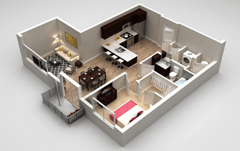 Parker 1 bed 1 bath at Highland Row Apartments, Memphis, TN,  38111